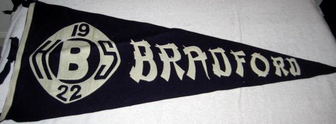 Bradford High School 1922 Pennant -don./ Ron Wight Jr